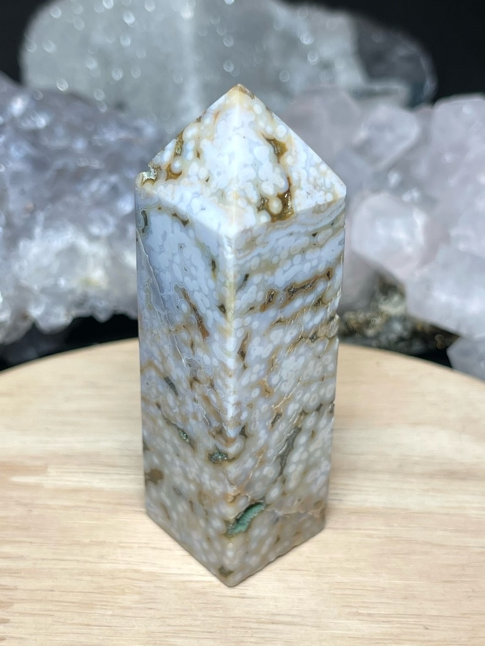 🌑Ocean Jasper, Madagascar Crystal Tower Point🌑